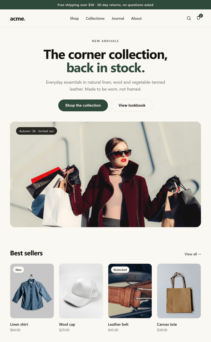 Screenshot of shop.acme-demo.example at scan time